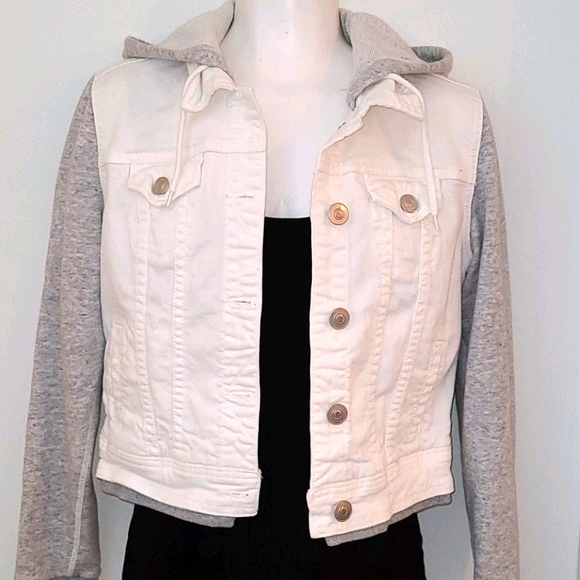 Dex - White Denim/Grey Sweater Jacket - Picture 2 of 3